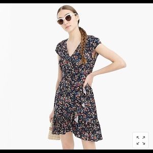 J crew ruffle front mini dress 6